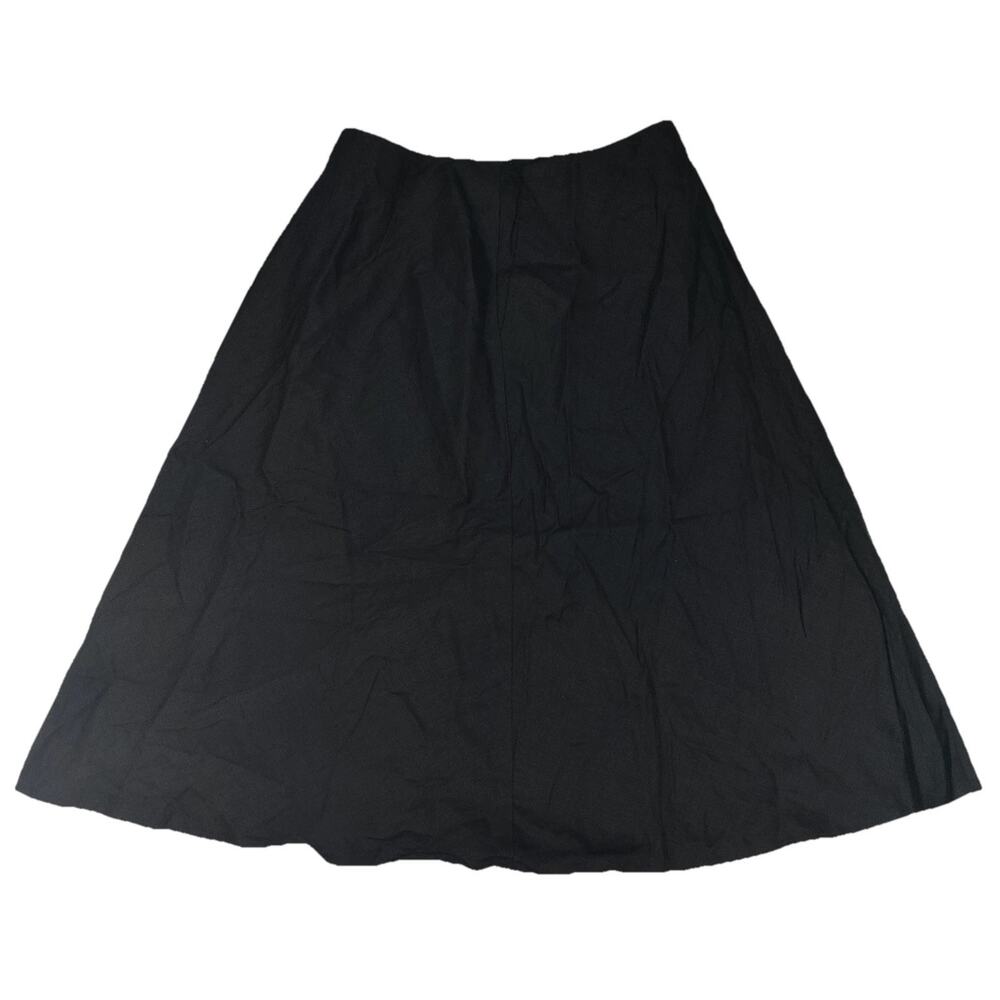 Talbots Petites Women’s Black ALine Midi Skirt Size 6P Linen Blend Made In Italy - Picture 9 of 9